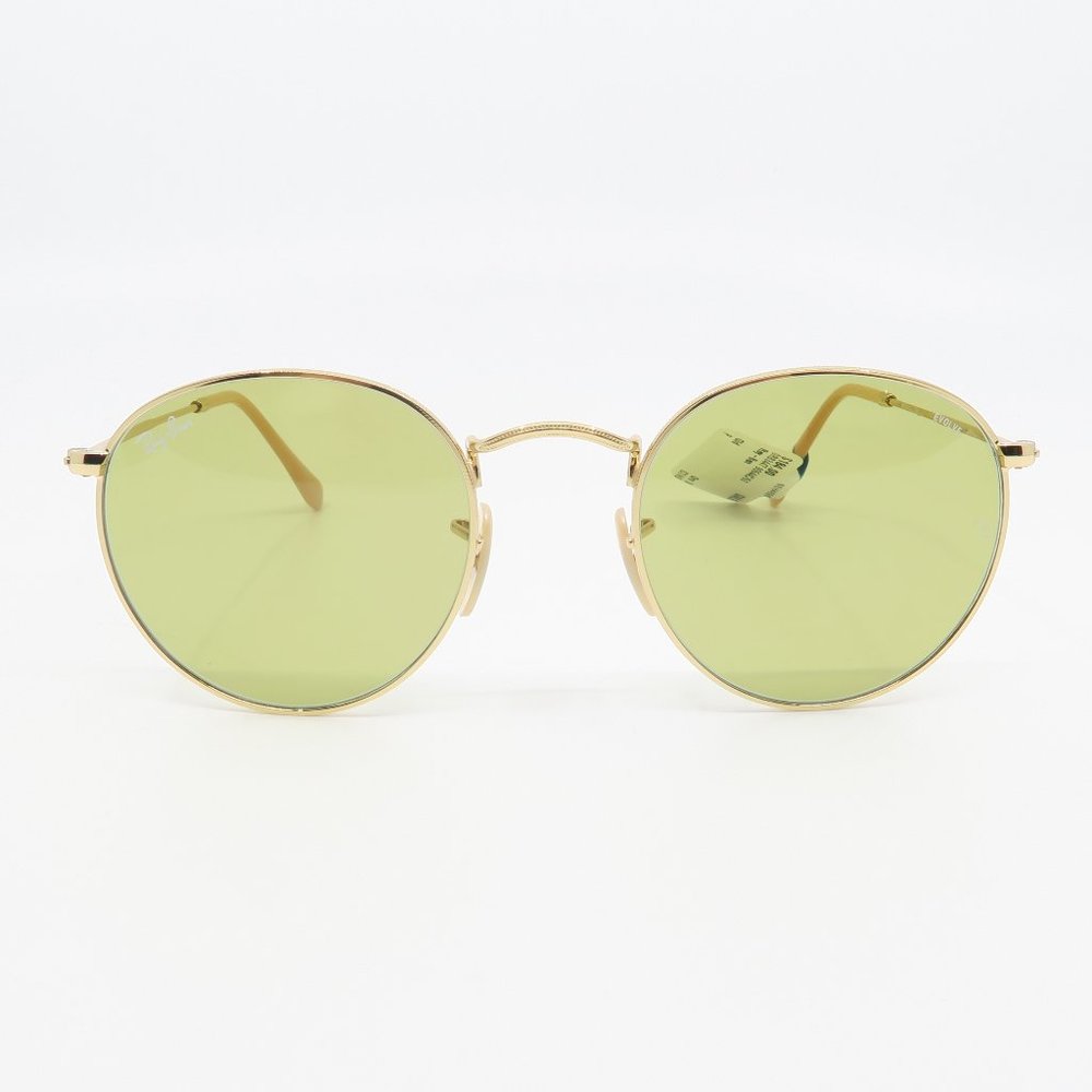 Ray-Ban RB 3447 9064/4C 50 ROUND METAL Gold/Green Photochromic Evolve Sunglasses - Picture 2 of 7